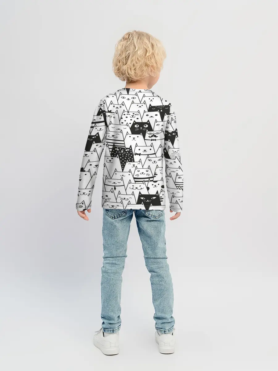 Детский лонгслив / КОТЫ WHITE