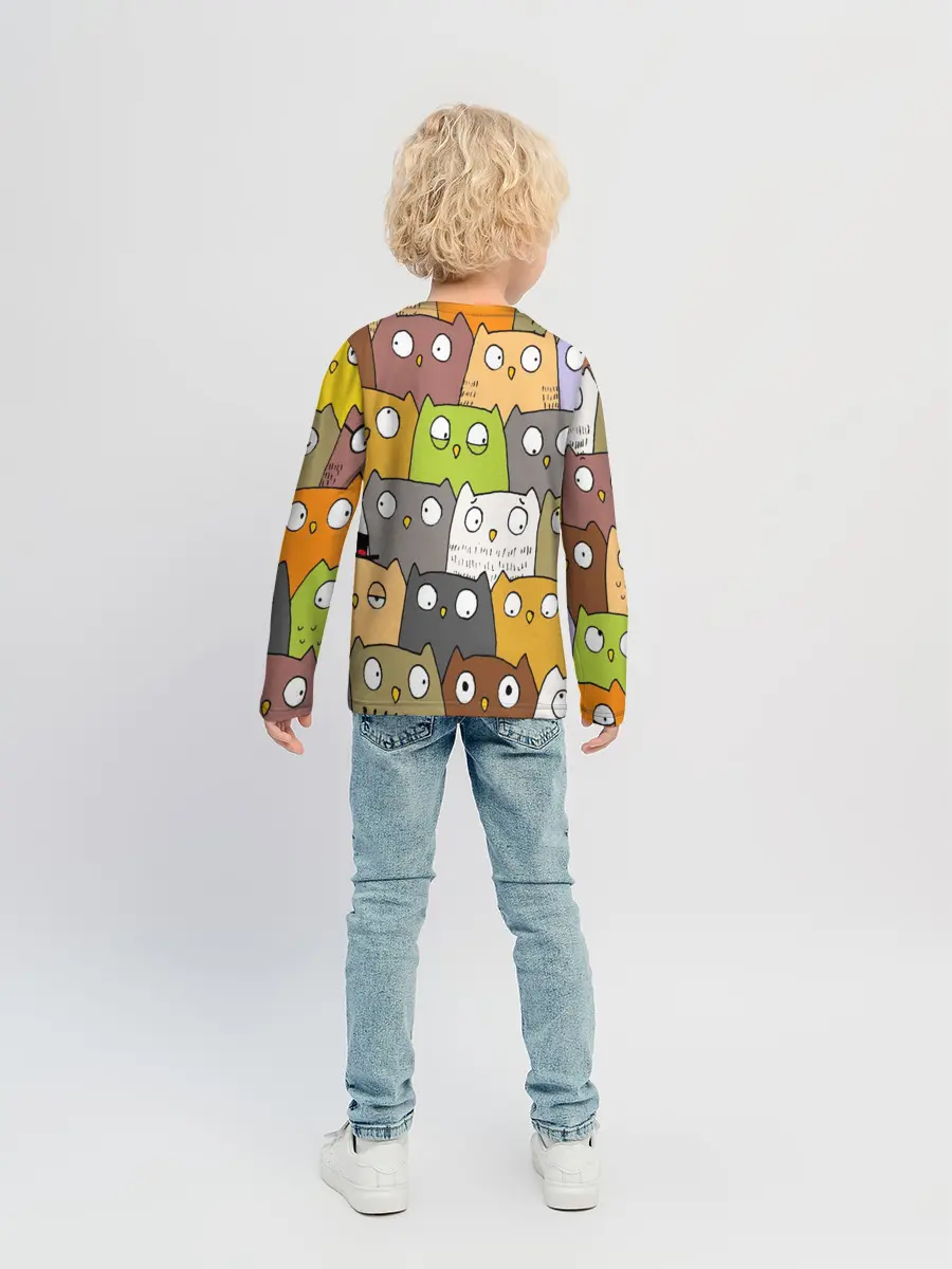 Детский лонгслив / СОВЫ КОТИКИ