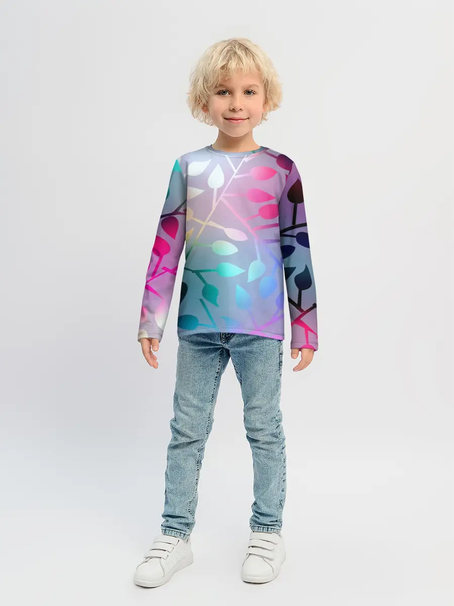 Детский лонгслив / Листья.