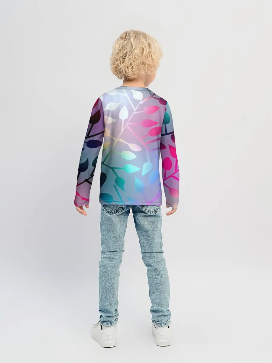 Детский лонгслив / Листья.