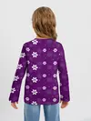 Детский лонгслив / узор цветы на фиолетовом фоне