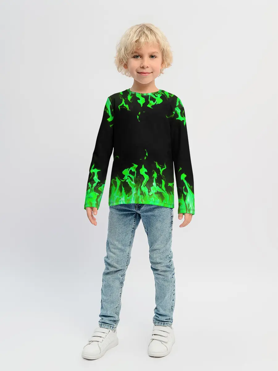 Детский лонгслив / GREEN FIRE | ОГОНЬ