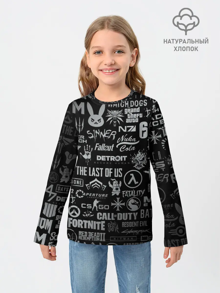 Детский лонгслив / ЛОГОТИПЫ ИГР / LOGO GAMES