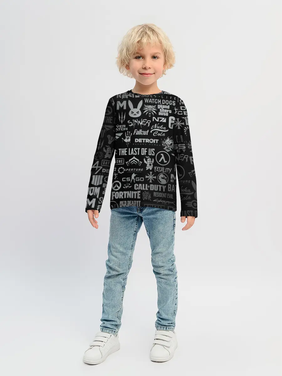 Детский лонгслив / ЛОГОТИПЫ ИГР / LOGO GAMES