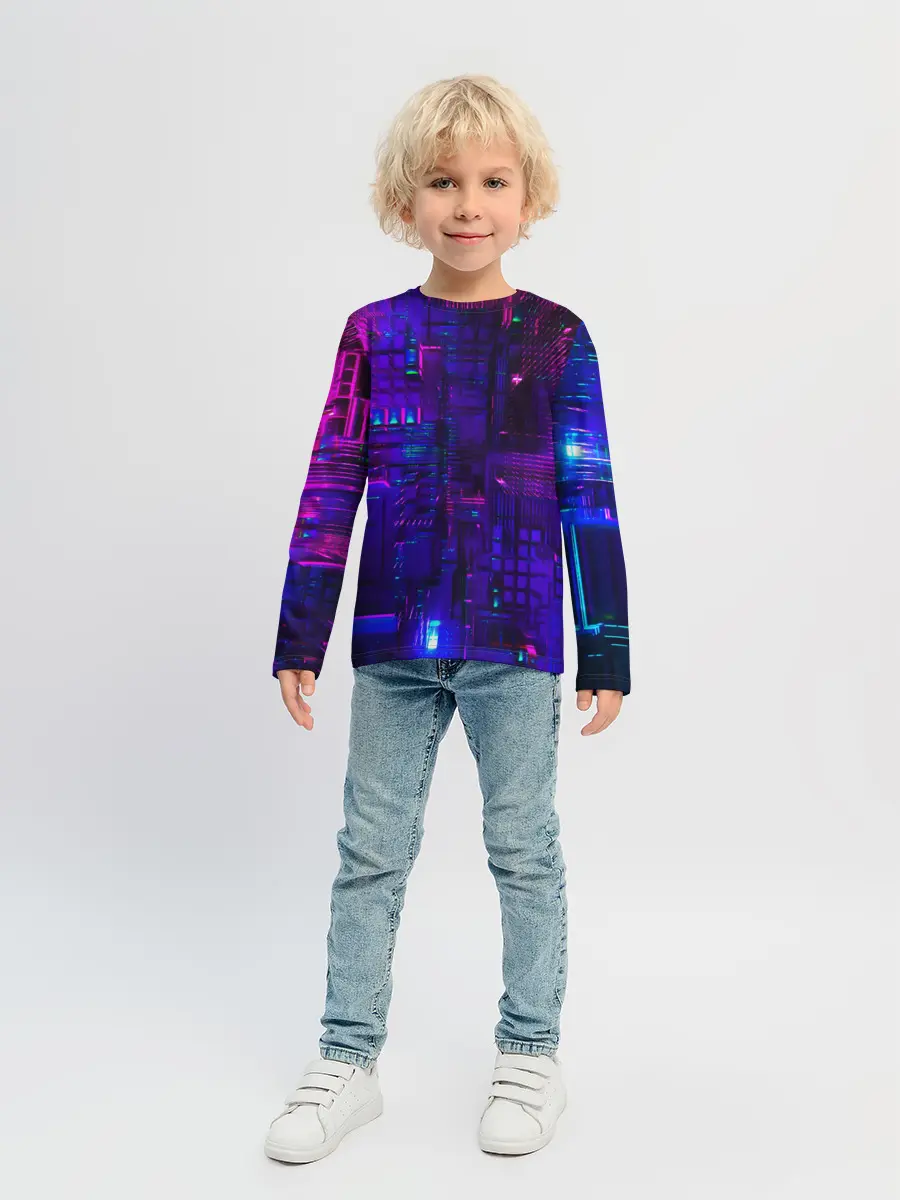Детский лонгслив / NEON CUBES
