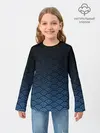 Детский лонгслив / Узор круги темный синий