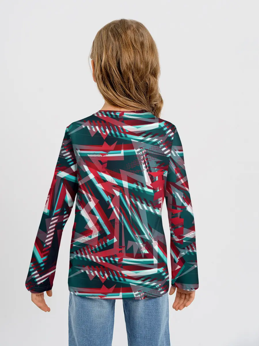 Детский лонгслив / Glitch микс