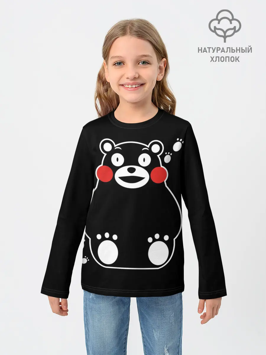 Детский лонгслив / Kumamon сидит