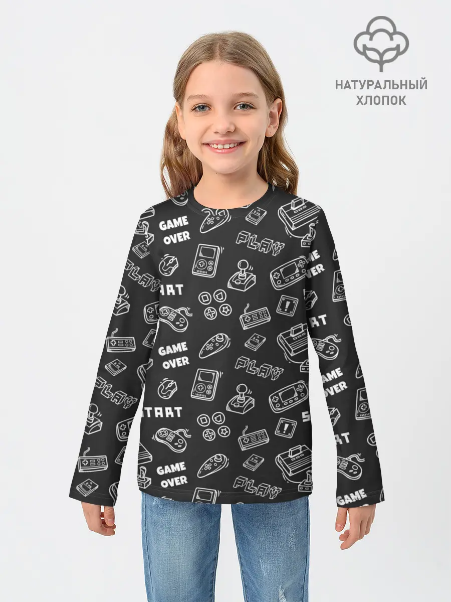 Детский лонгслив / video game