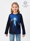 Детский лонгслив / Волки силуэты звездное небо