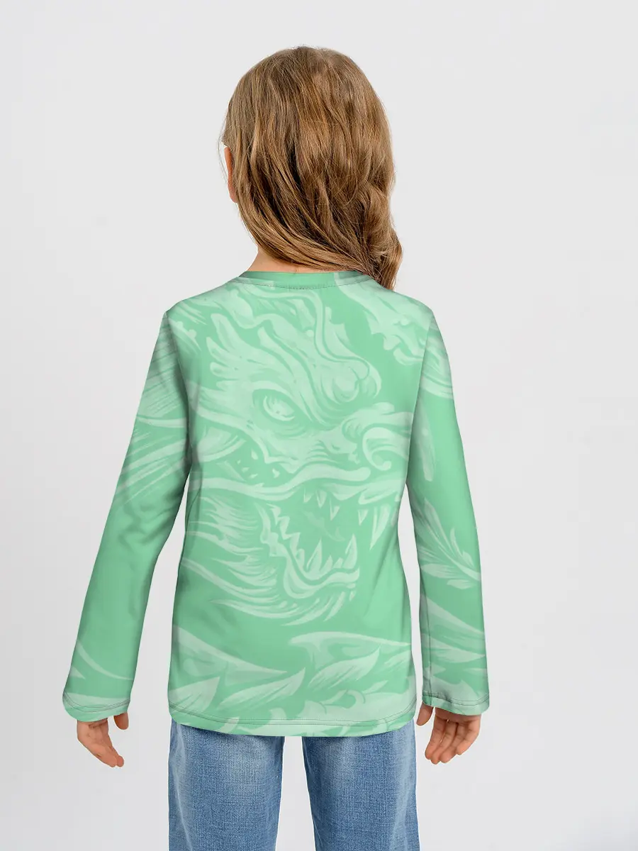 Детский лонгслив / Изумрудный дракон