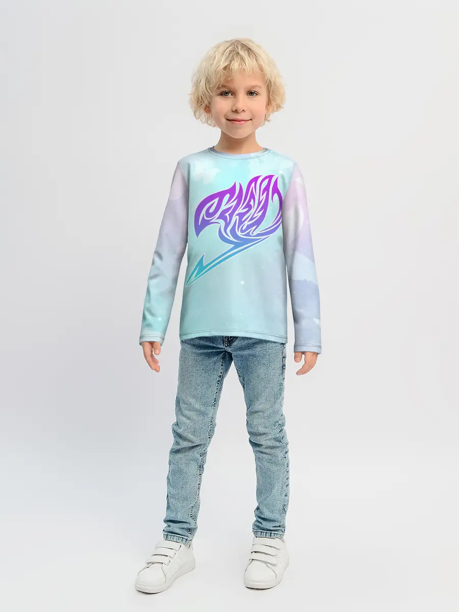 Детский лонгслив / Хвост Феи радужный фон