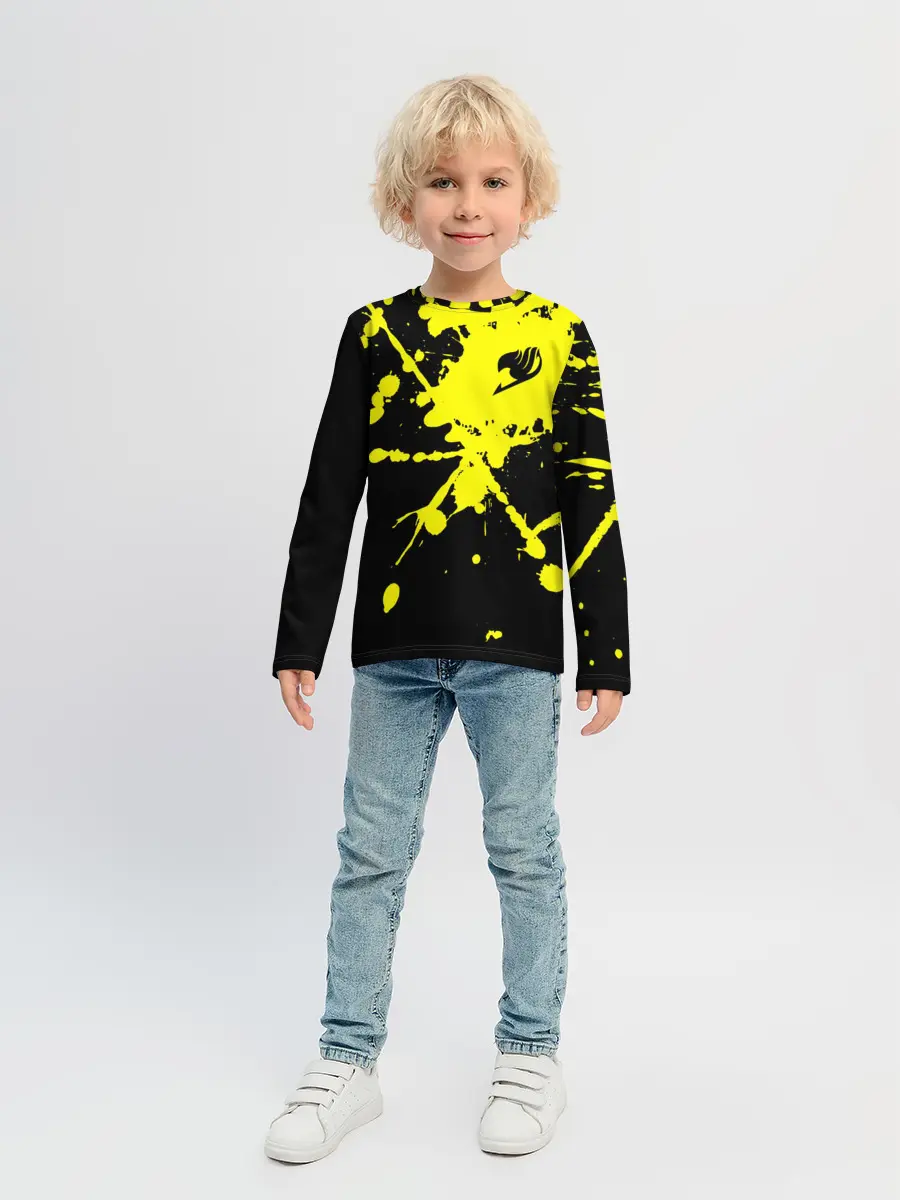 Детский лонгслив / Хвост Феи желтые брызги