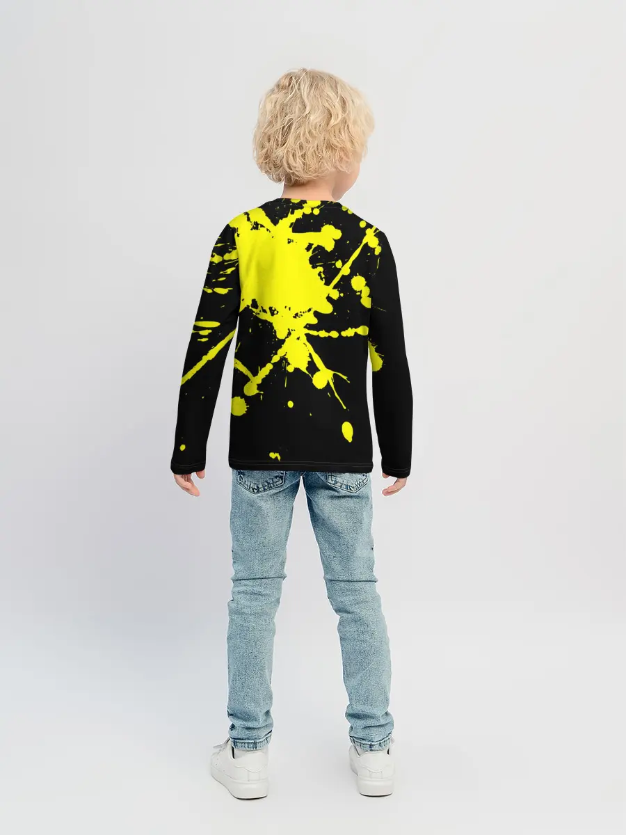 Детский лонгслив / Хвост Феи желтые брызги