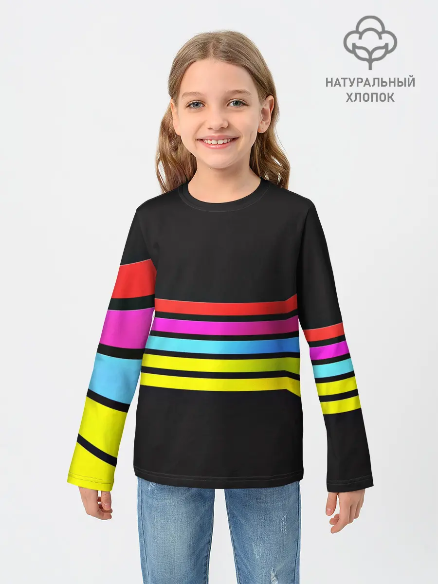 Детский лонгслив / NEON GEOMETRY