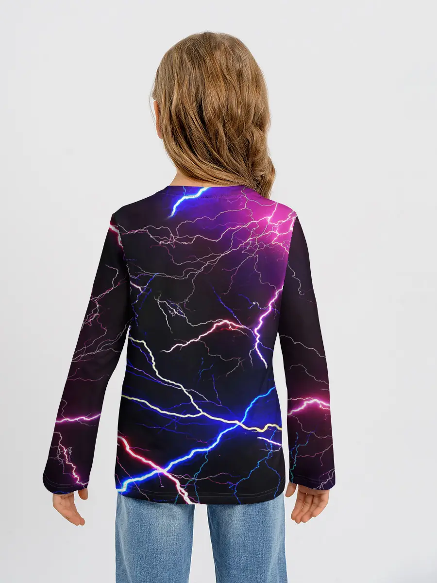 Детский лонгслив / НЕОНОВЫЕ МОЛНИИ