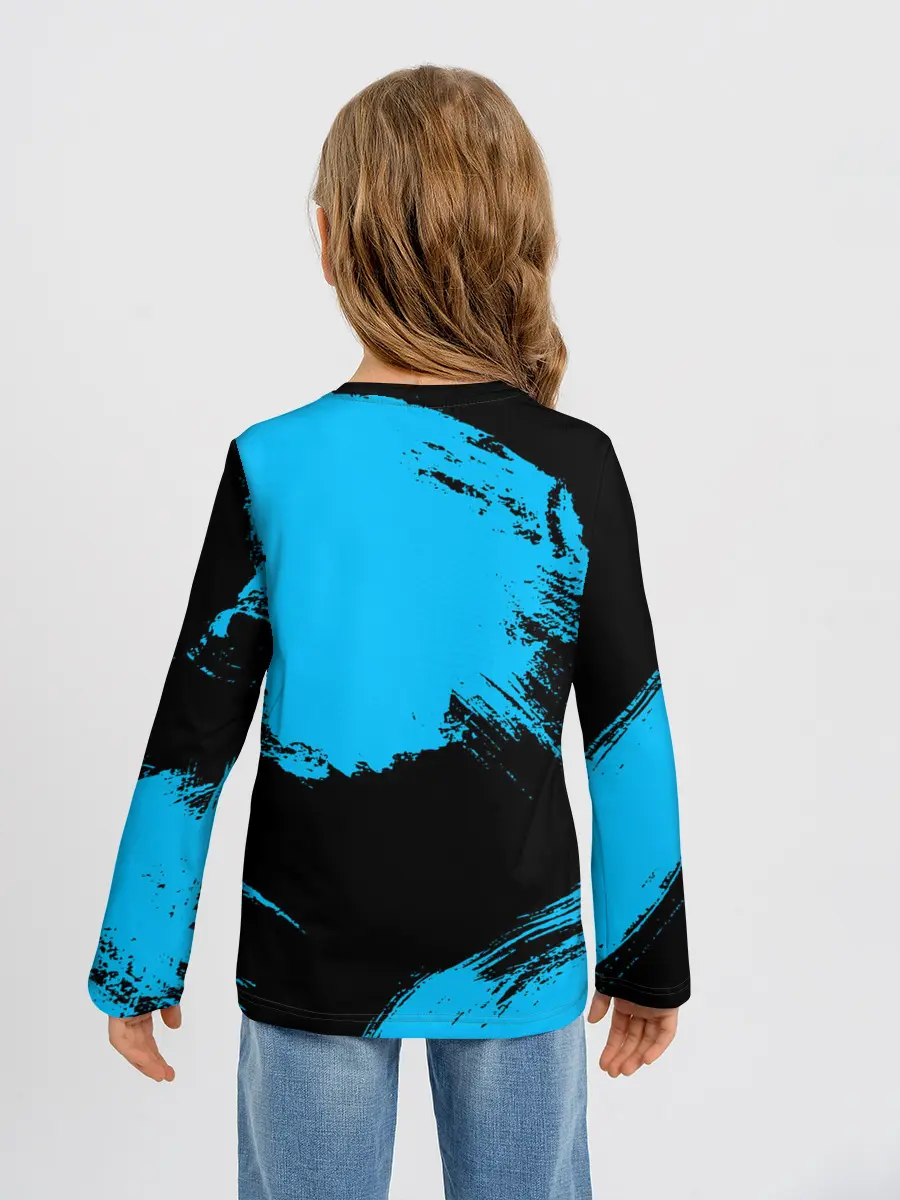 Детский лонгслив / Хвост Феи синие мазки