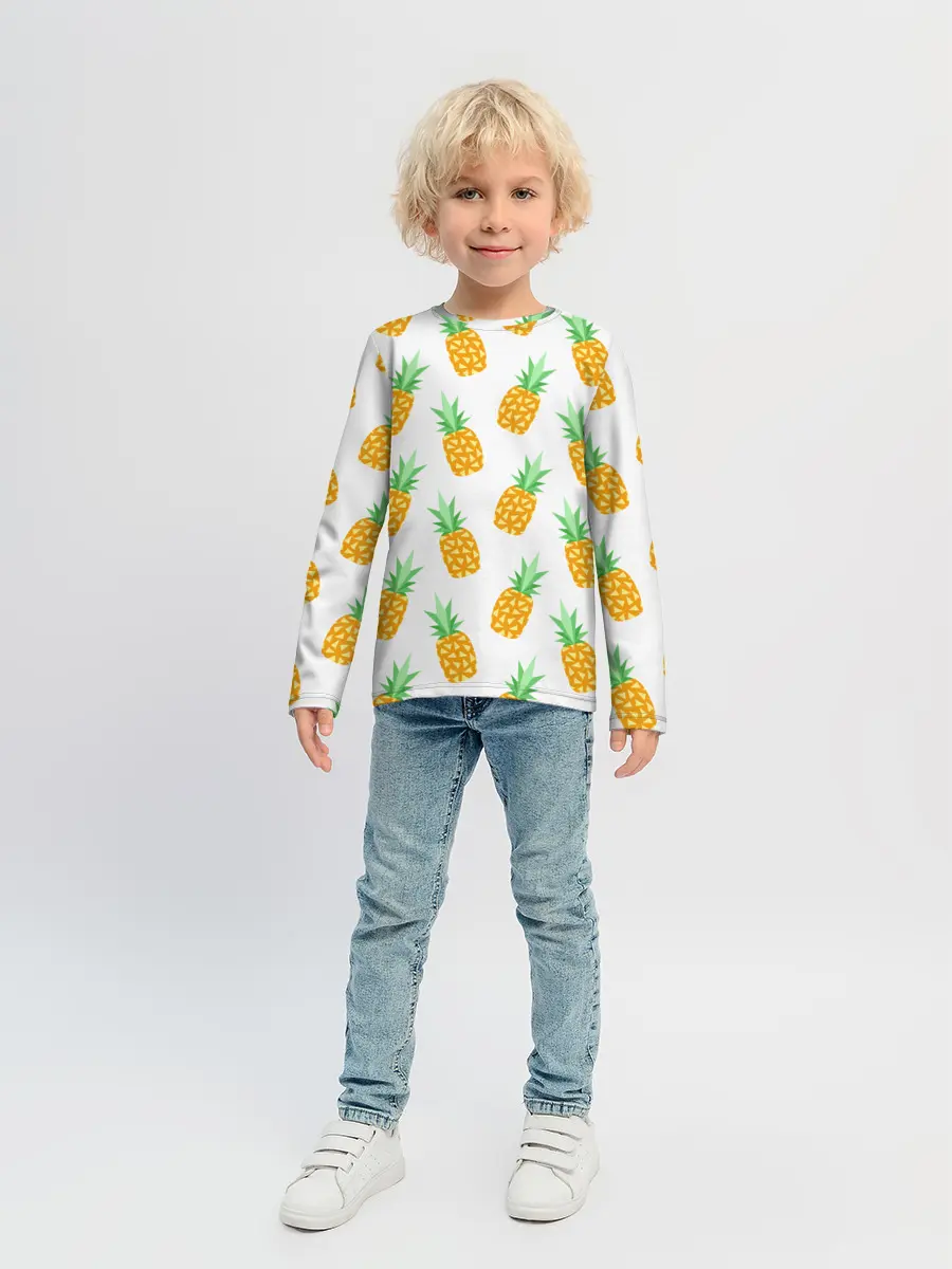Детский лонгслив / Ананасы.