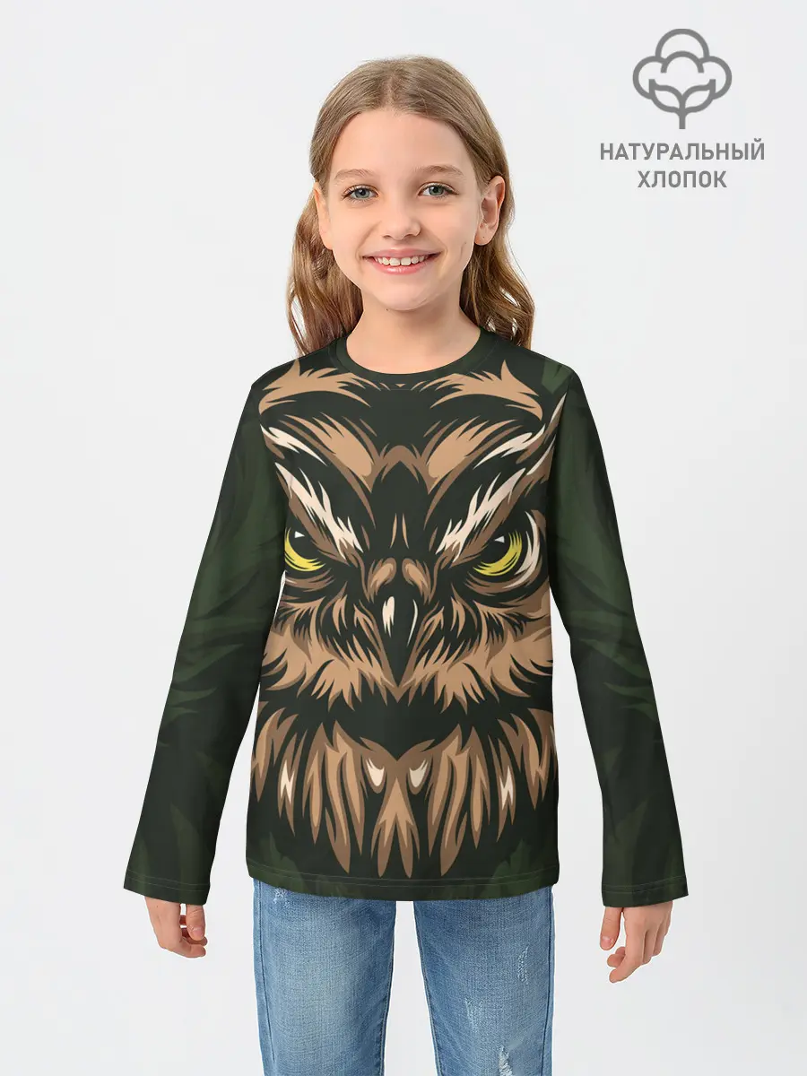 Детский лонгслив / Хищная сова