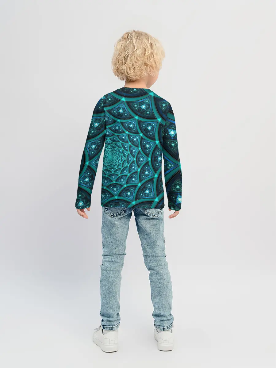 Детский лонгслив / Асимметрия узор круги фигуры