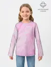 Детский лонгслив / розовые разводы краска зефир