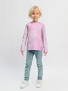 Детский лонгслив / розовые разводы краска зефир