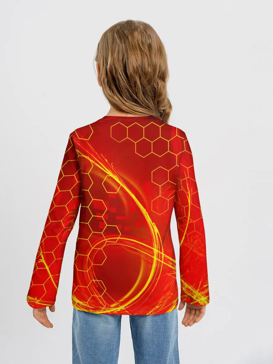 Детский лонгслив / Неоновый Огонь