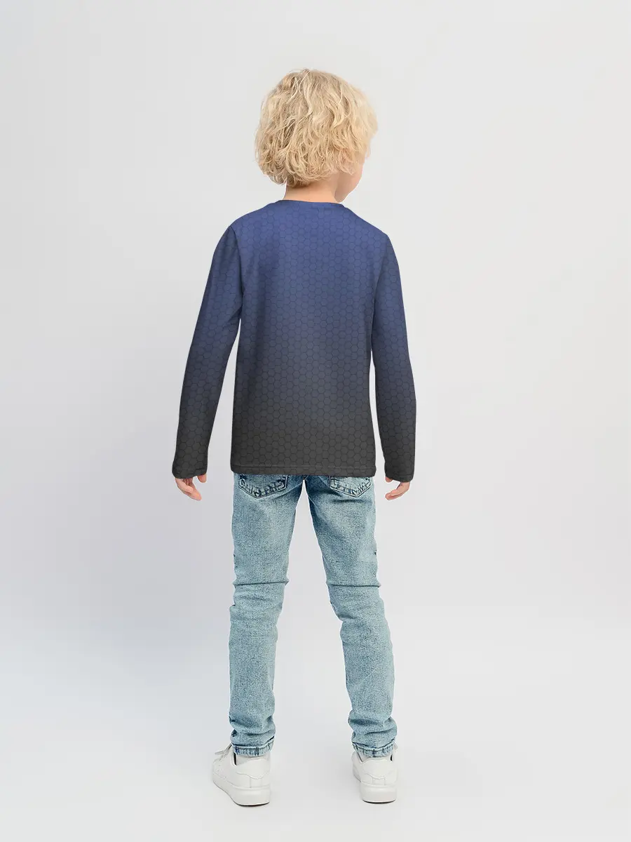 Детский лонгслив / Серый октагон