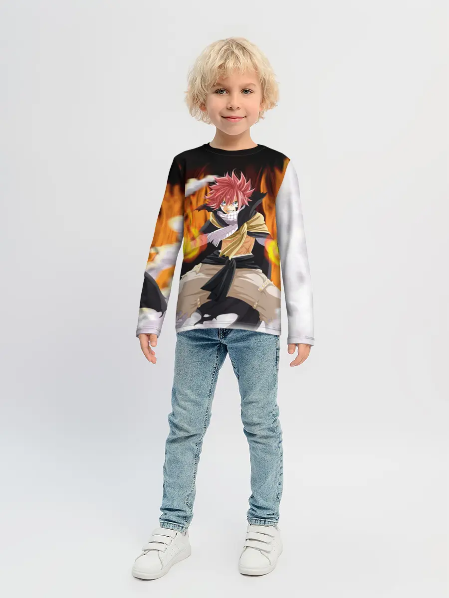 Детский лонгслив / Fairy Tail воинственный Нацу