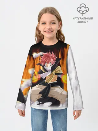 Детский лонгслив / Fairy Tail воинственный Нацу