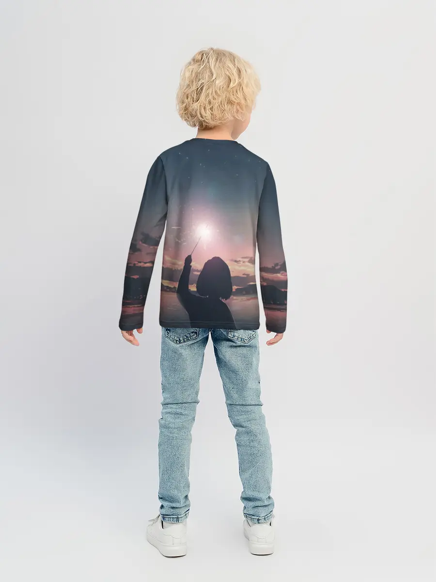 Детский лонгслив / девушка свечение волшебство