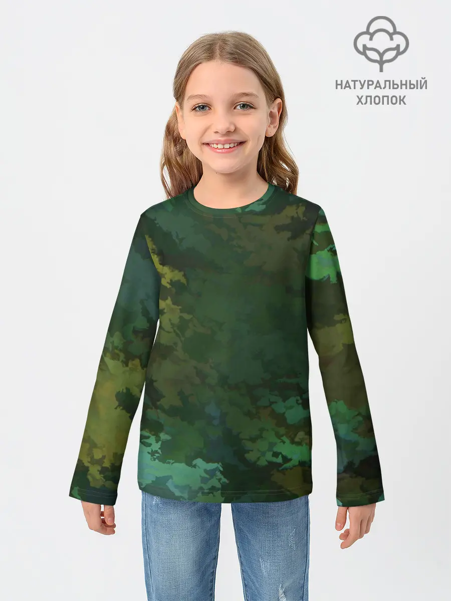 Детский лонгслив / Армейский Камуфляж | Ранний