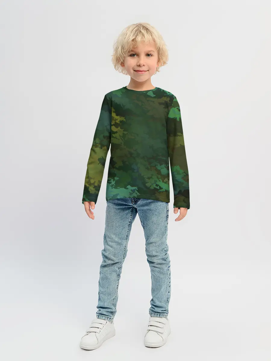Детский лонгслив / Армейский Камуфляж | Ранний