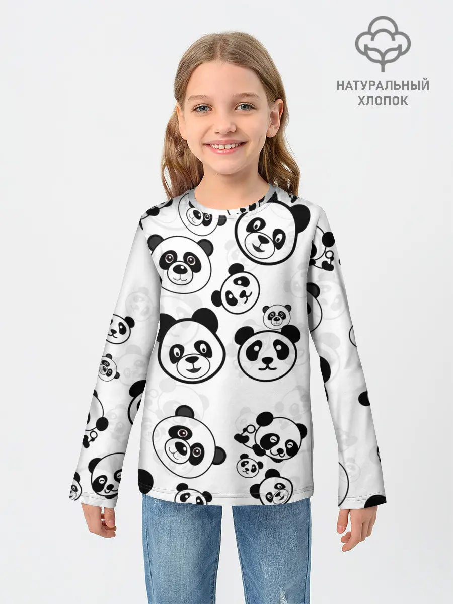 Детский лонгслив / Панды