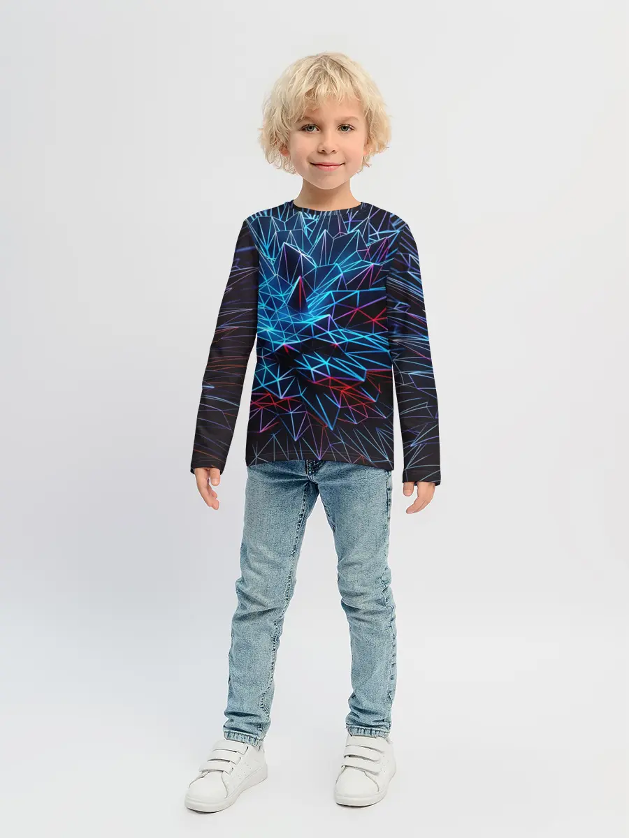 Детский лонгслив / Синяя абстракция
