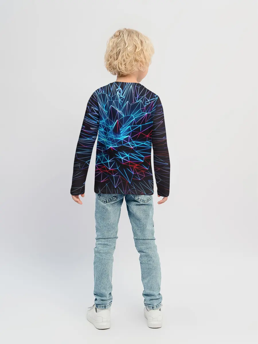 Детский лонгслив / Синяя абстракция