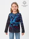 Детский лонгслив / Синяя абстракция