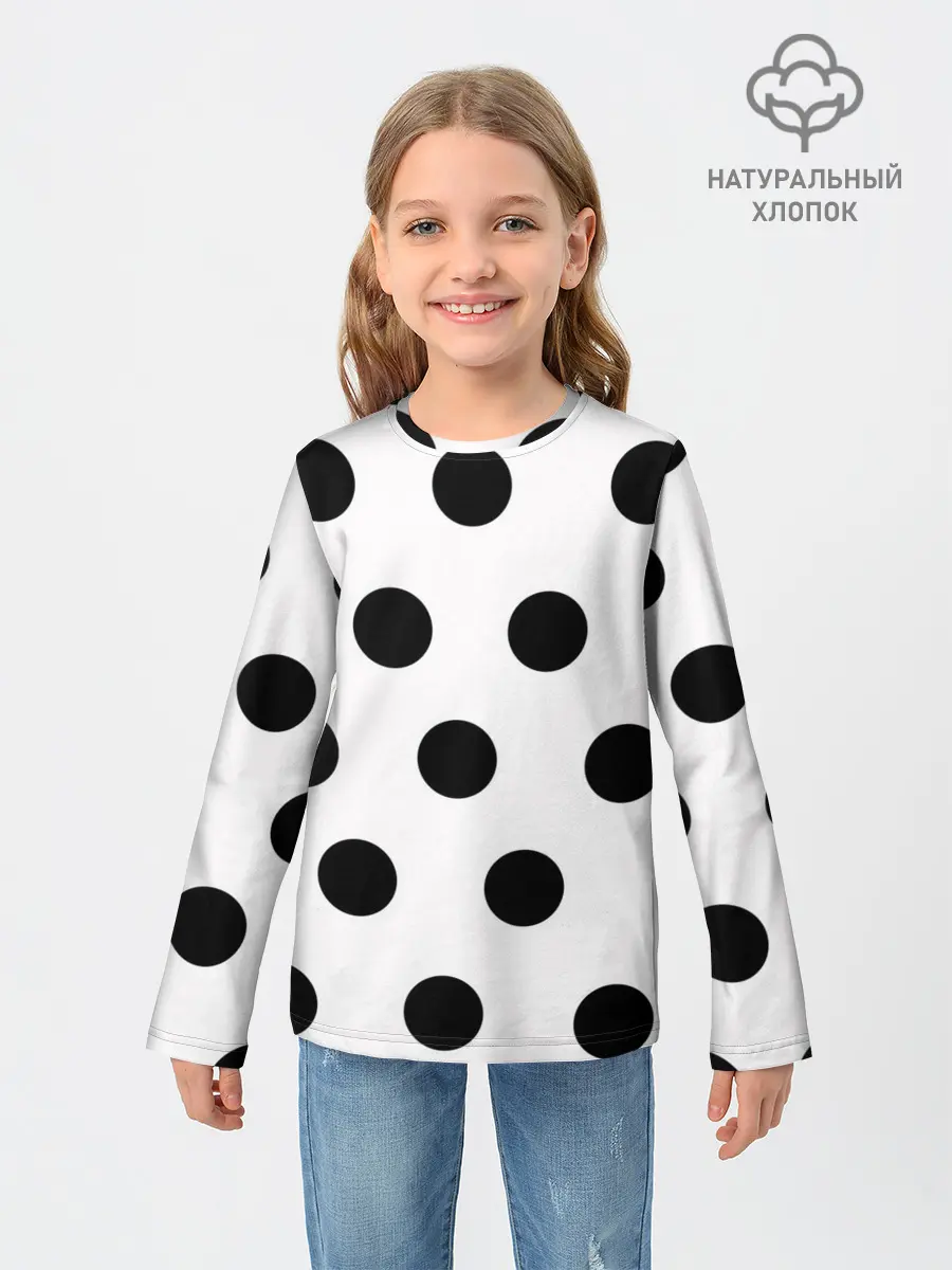 Детский лонгслив / Горошeк
