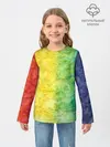 Детский лонгслив / разноцветный акварель градиент