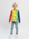 Детский лонгслив / разноцветный акварель градиент