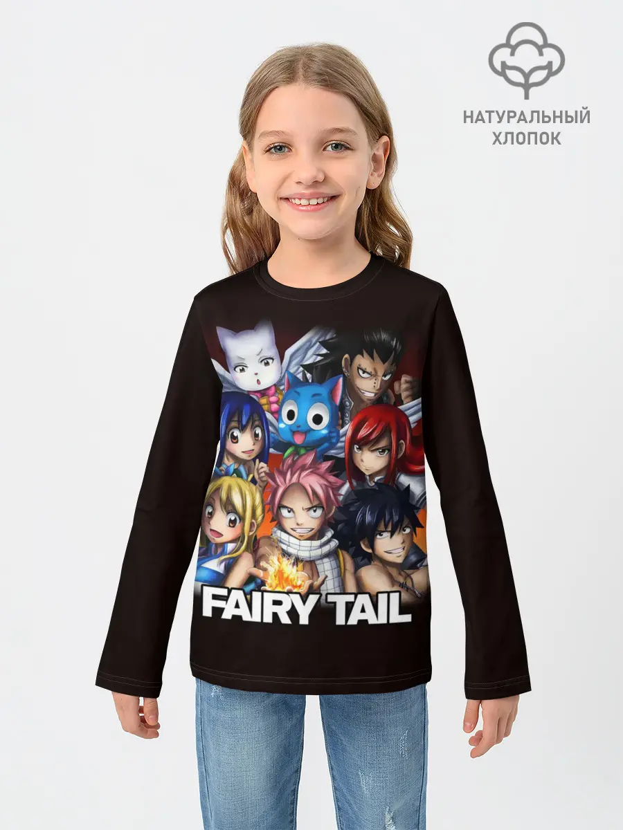 Детский лонгслив / Fairy Tail logo and heroes