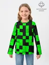 Детский лонгслив / ЗЕЛЕНЫЕ КУБИКИ