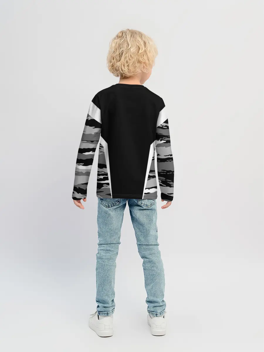Детский лонгслив / Виталий - камуфляж