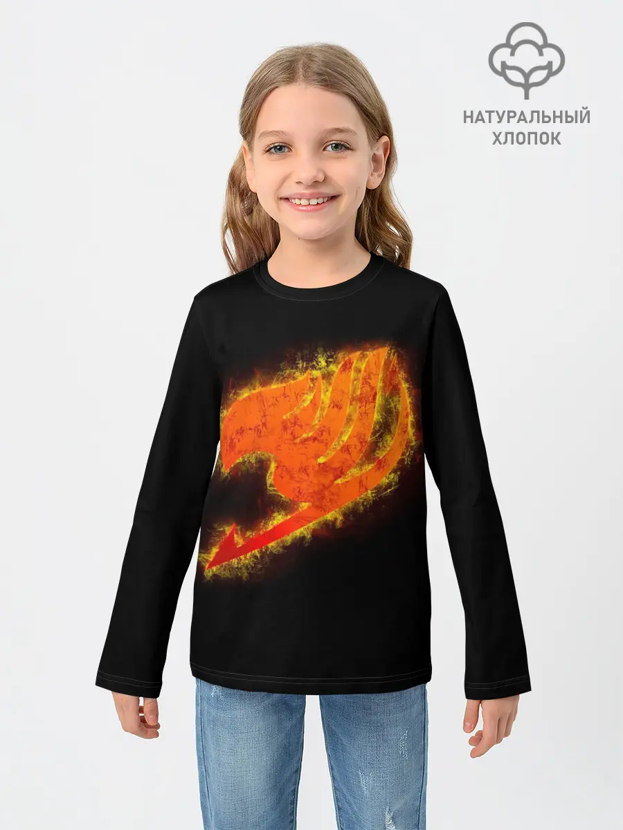 Детский лонгслив / burning helmet Fairy Tail