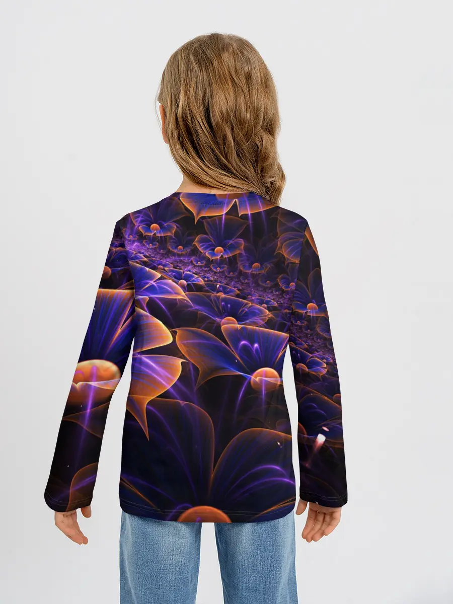 Детский лонгслив / Цветки во тьме