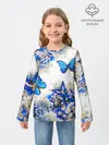 Детский лонгслив / Butterfly | Blue White