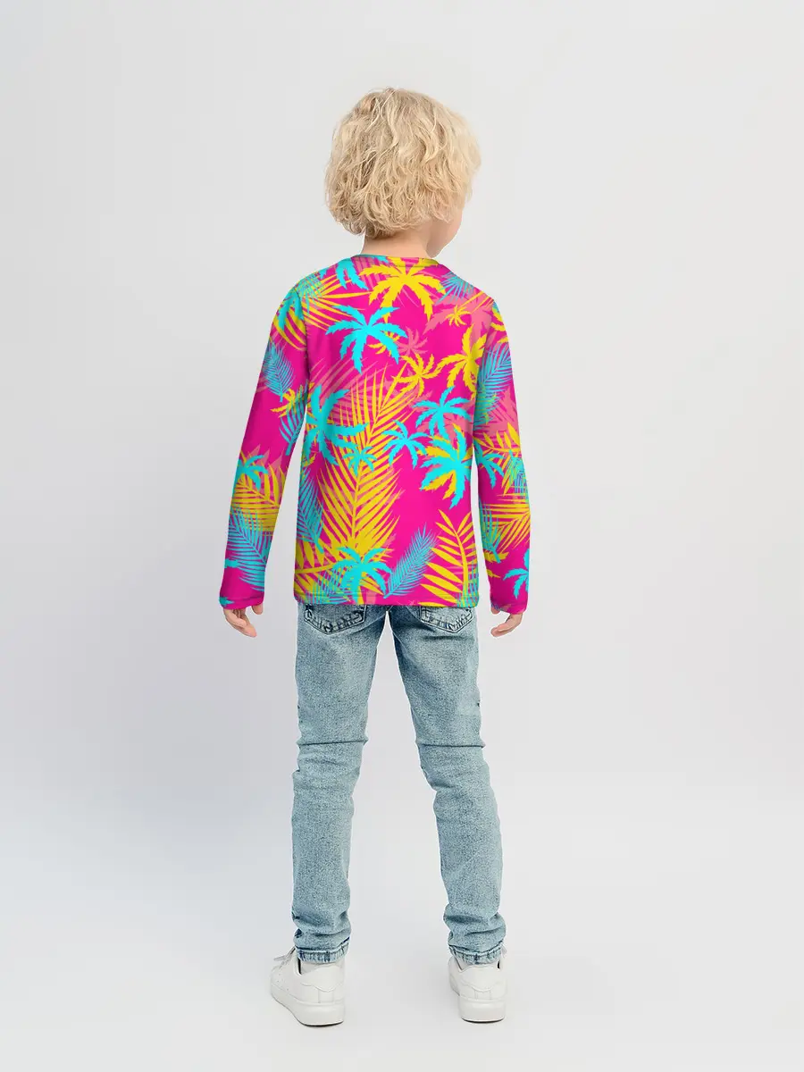Детский лонгслив / НЕОНОВЫЕ ПАЛЬМЫ / НЕОН / NEON