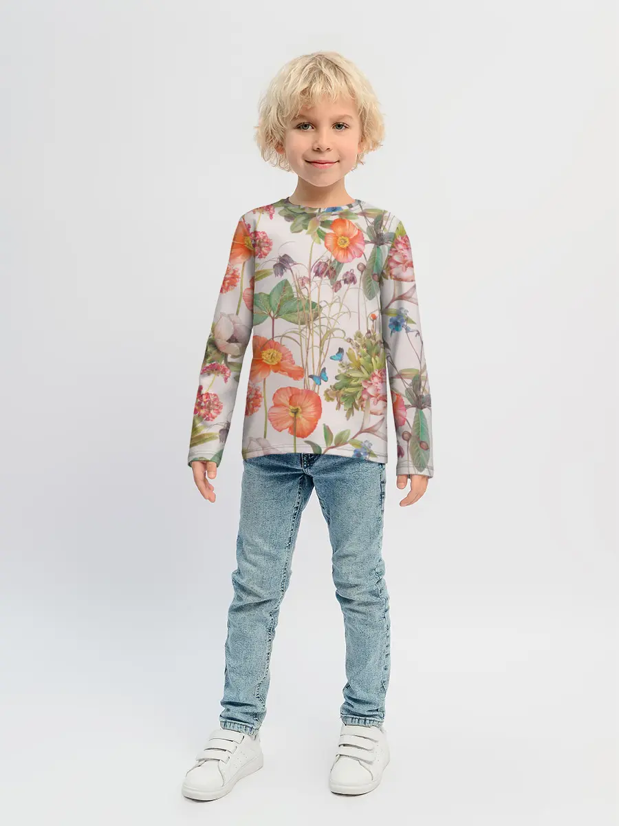 Детский лонгслив / Цветы