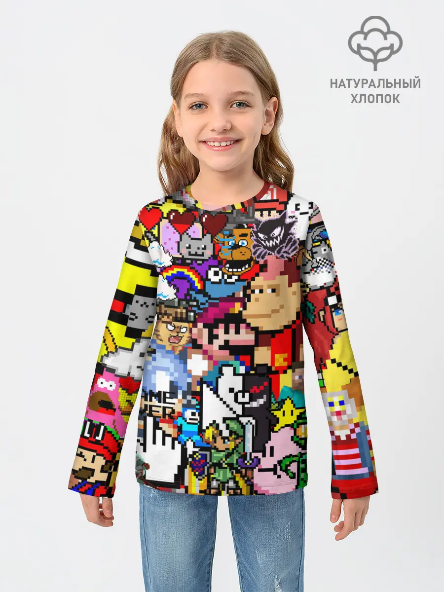 Детский лонгслив / Pixel