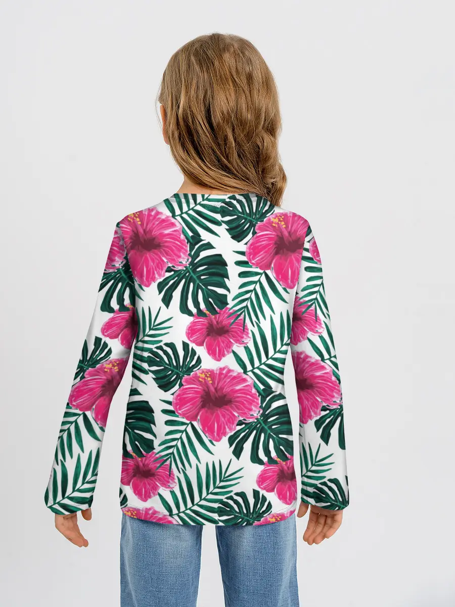 Детский лонгслив / Гавайский гибискус